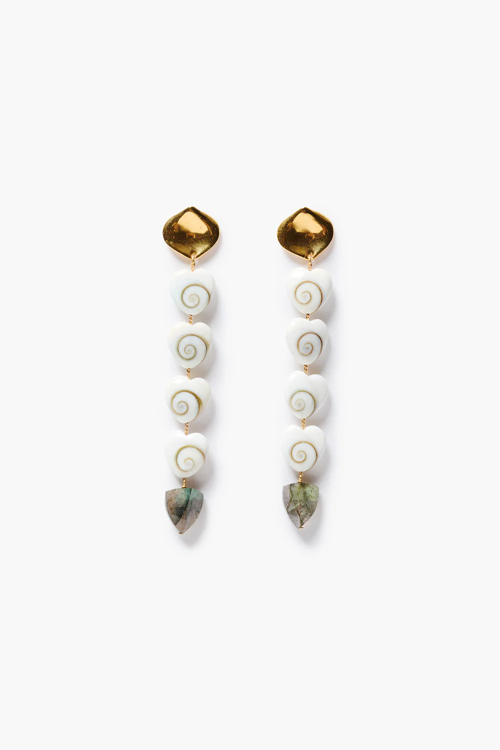 Amour Spiral Tiered Earrings Labradorite