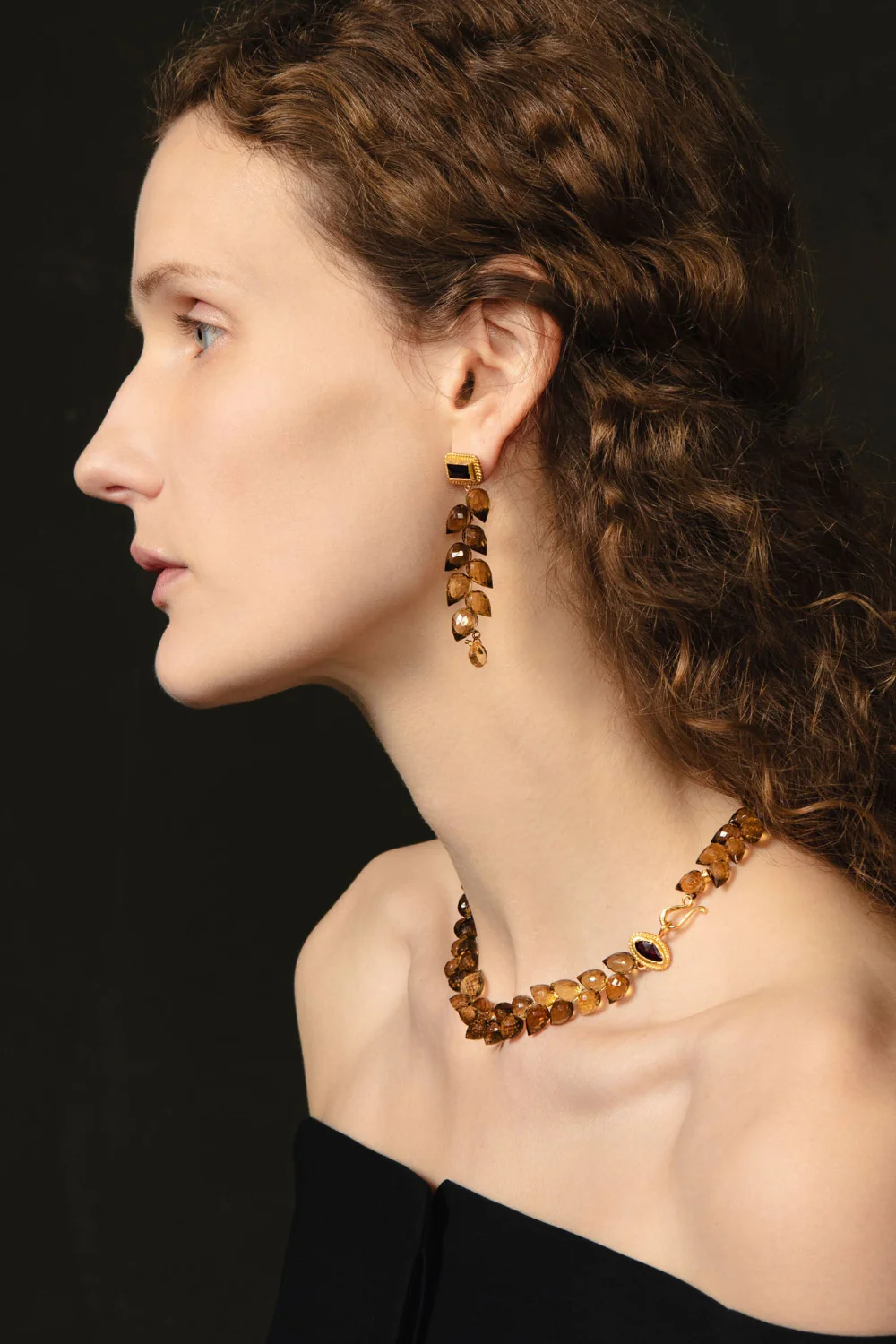 Angie Earrings Whiskey Quartz - Image 2