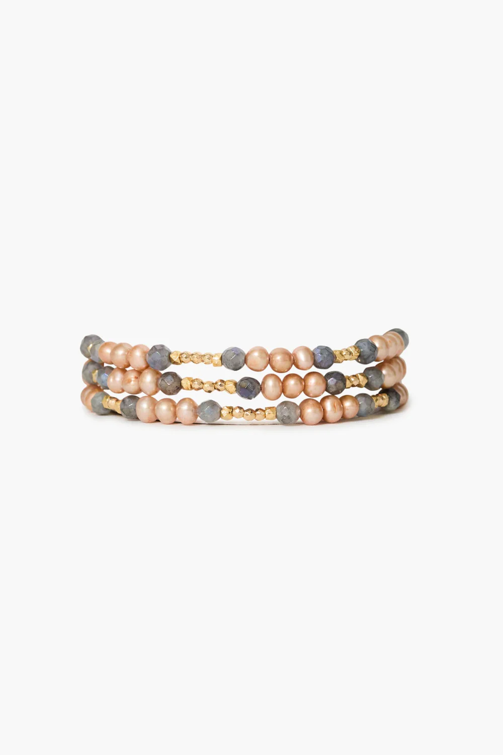 Antica Triple Naked Wrap Bracelet Champagne Pearl