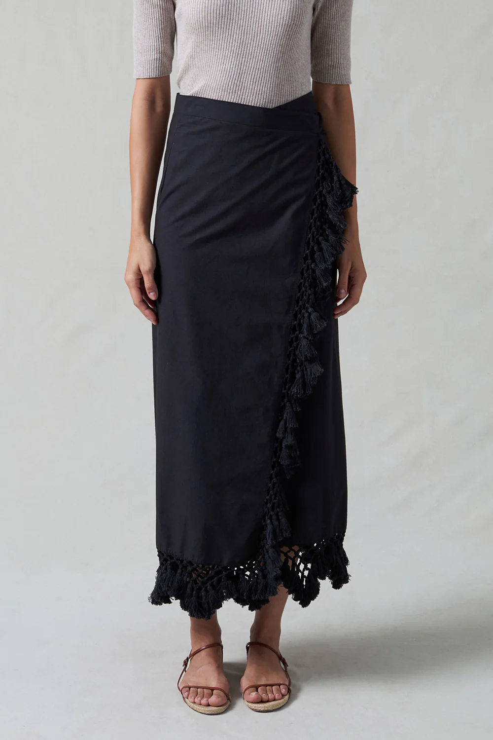 Capri Crocheted Wrap Skirt Caviar - Image 2