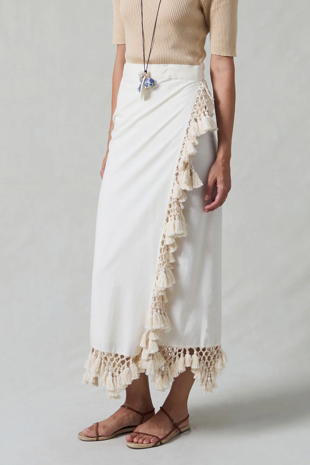 Capri Crocheted Wrap Skirt Natural - Image 2