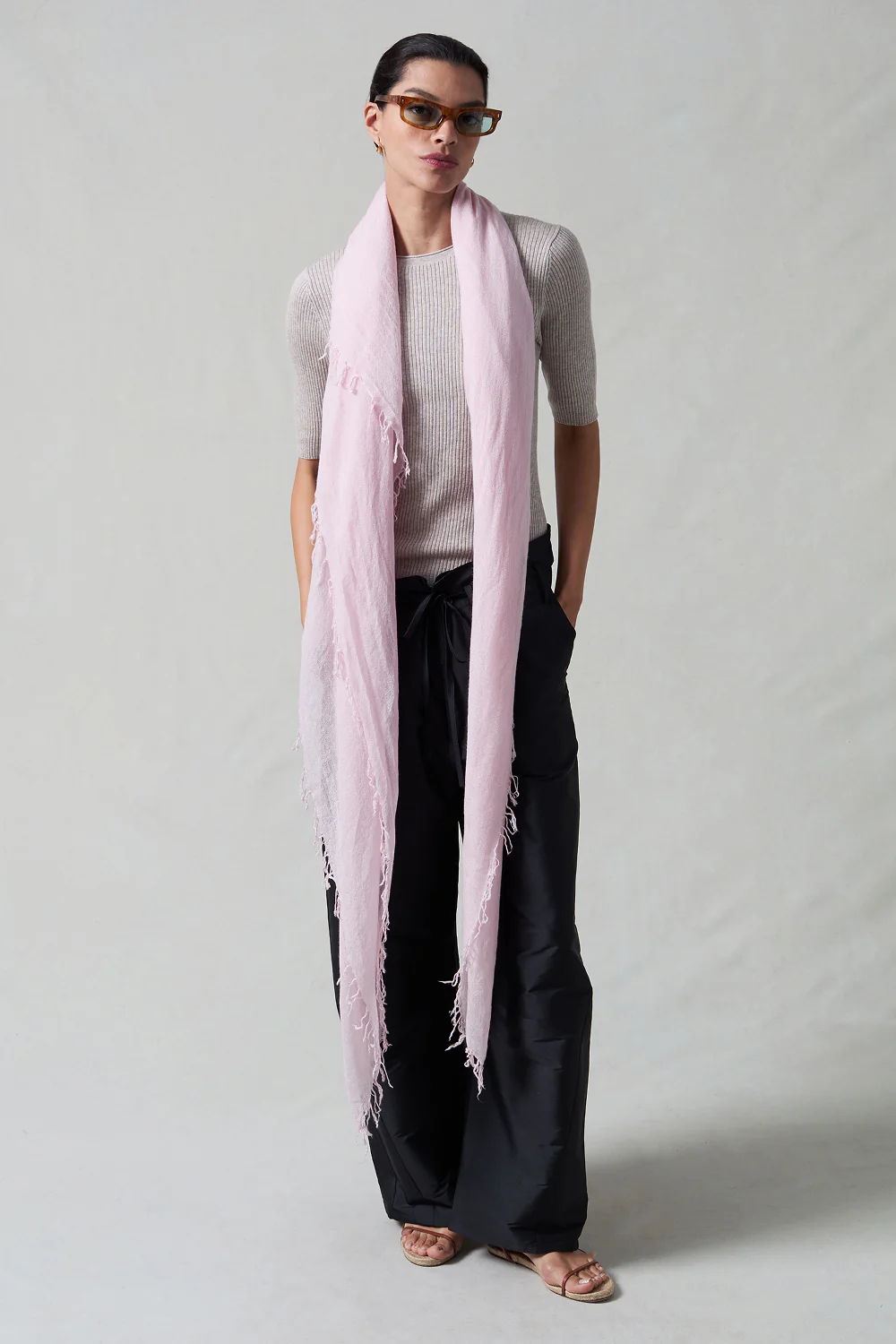 Cashmere and Silk Scarf Rose Water - Image 2