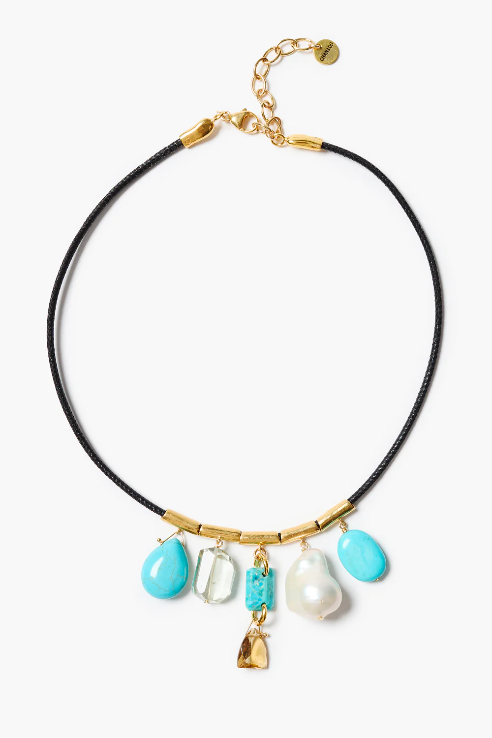Charm Cord Necklace Turquoise