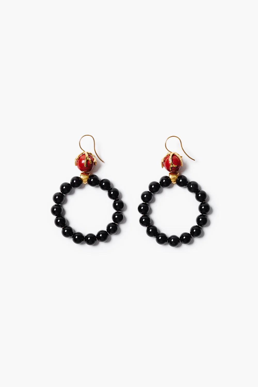 Coral Crown Hoop Earrings Onyx
