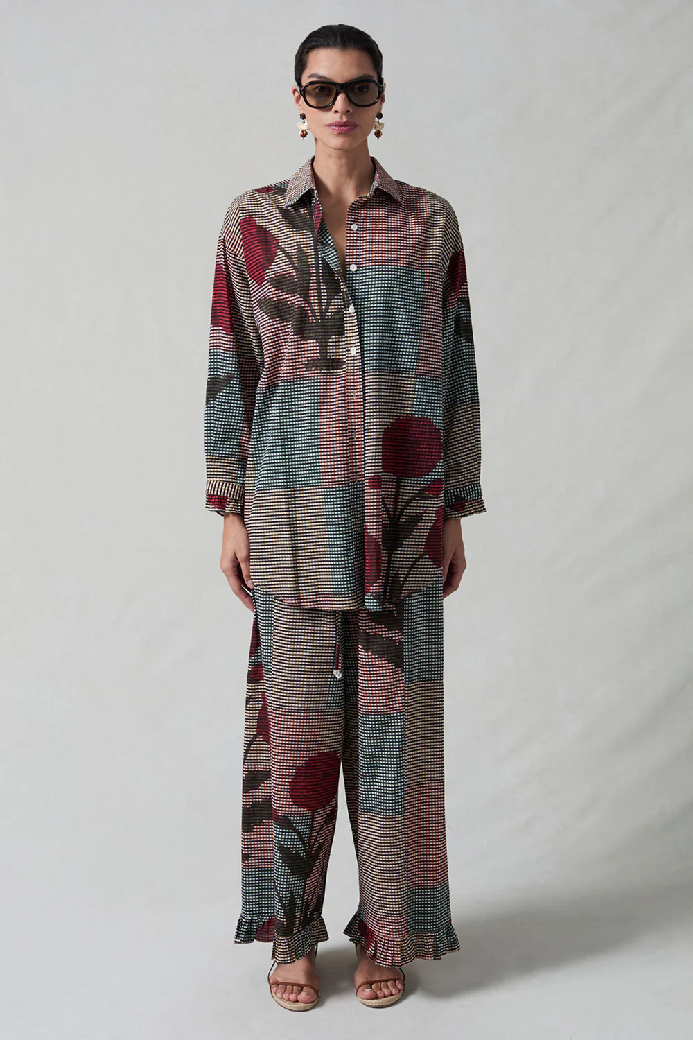Dandelion Printed Set Multi Blue Check