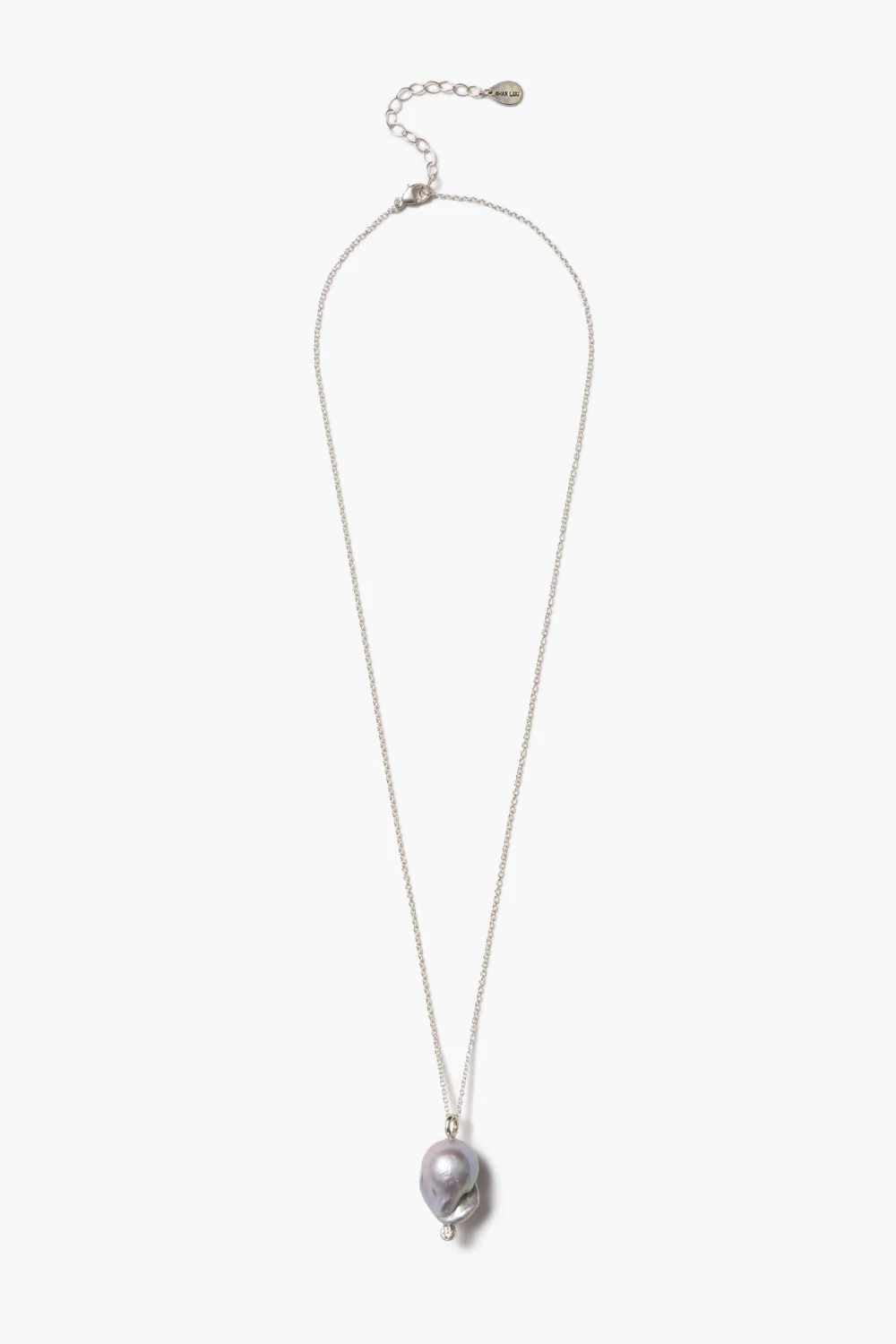 Diamond Baroque Necklace Grey Pearl - Image 2