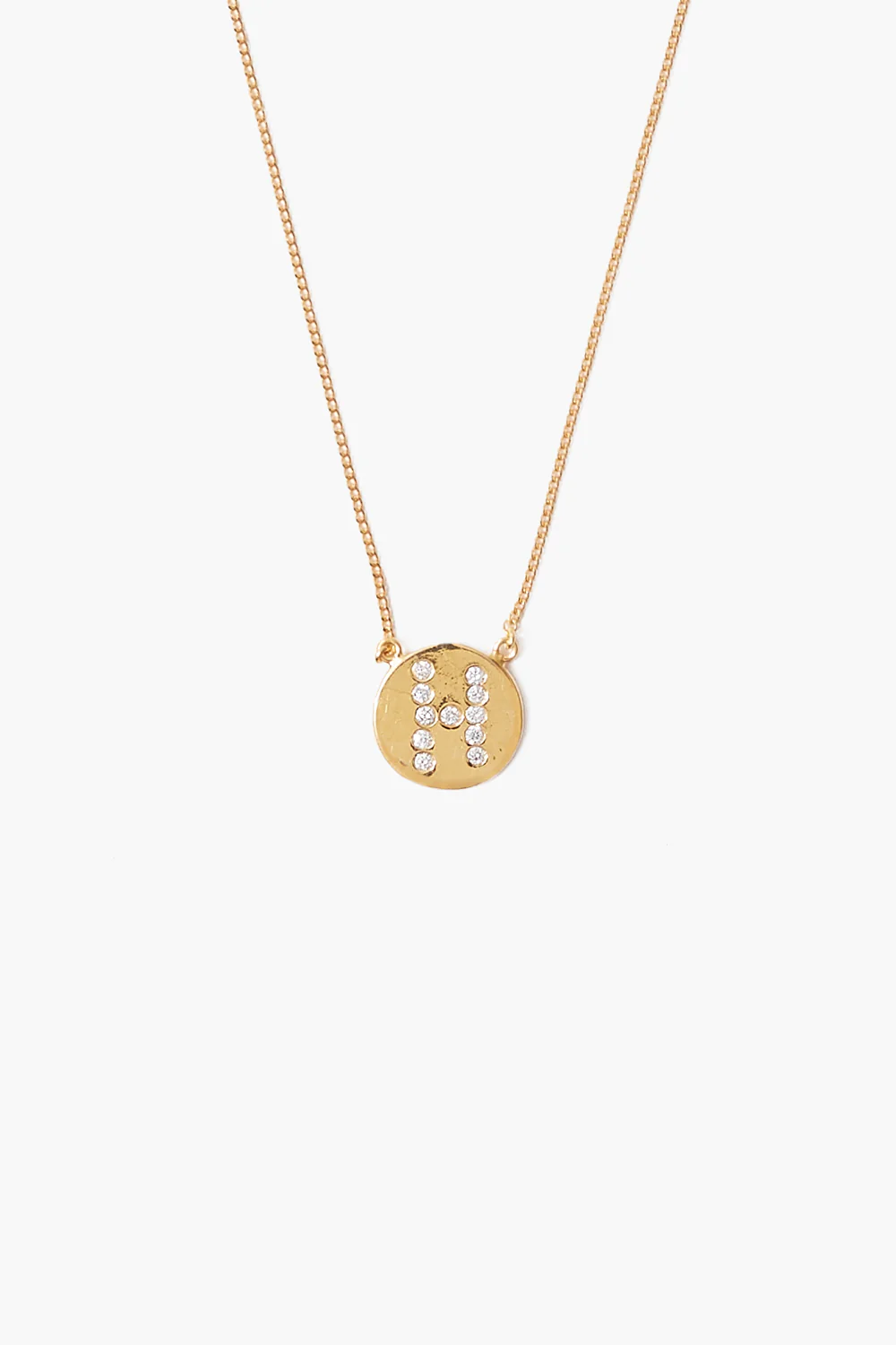 Diamond Initial Coin Necklace Gold - Image 10