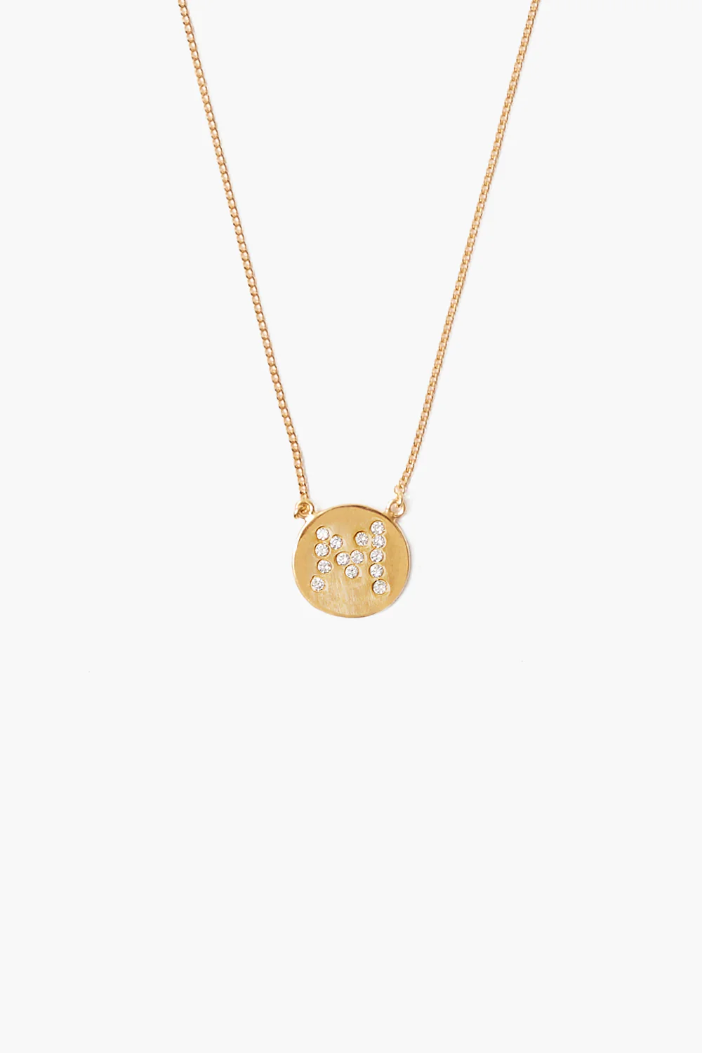Diamond Initial Coin Necklace Gold - Image 15