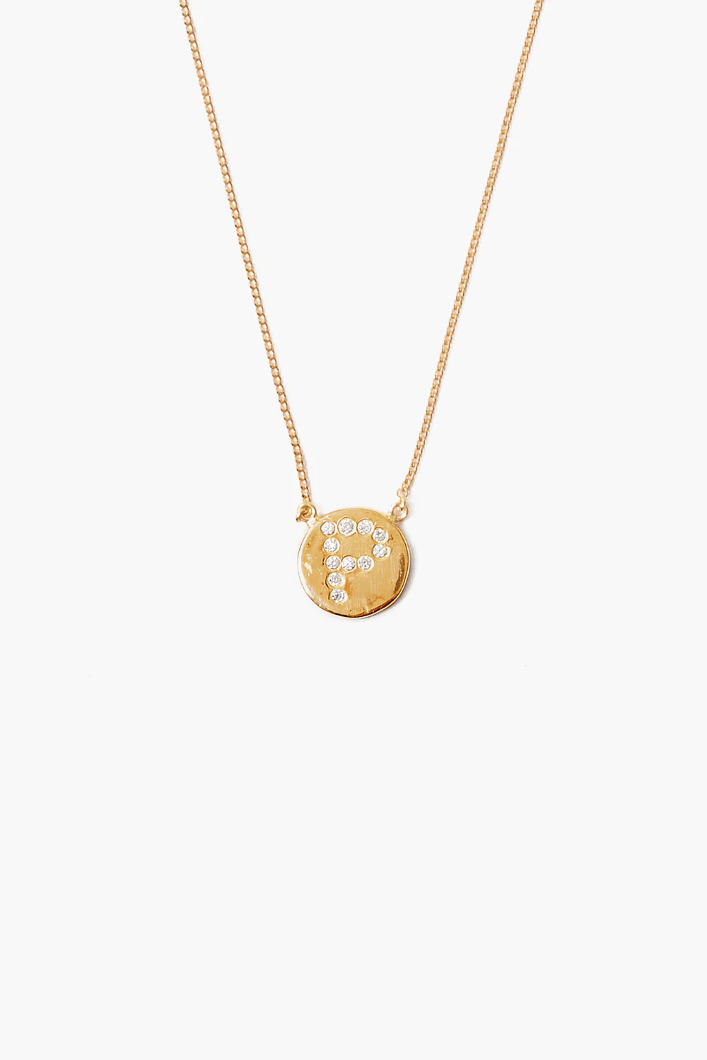 Diamond Initial Coin Necklace Gold - Image 18