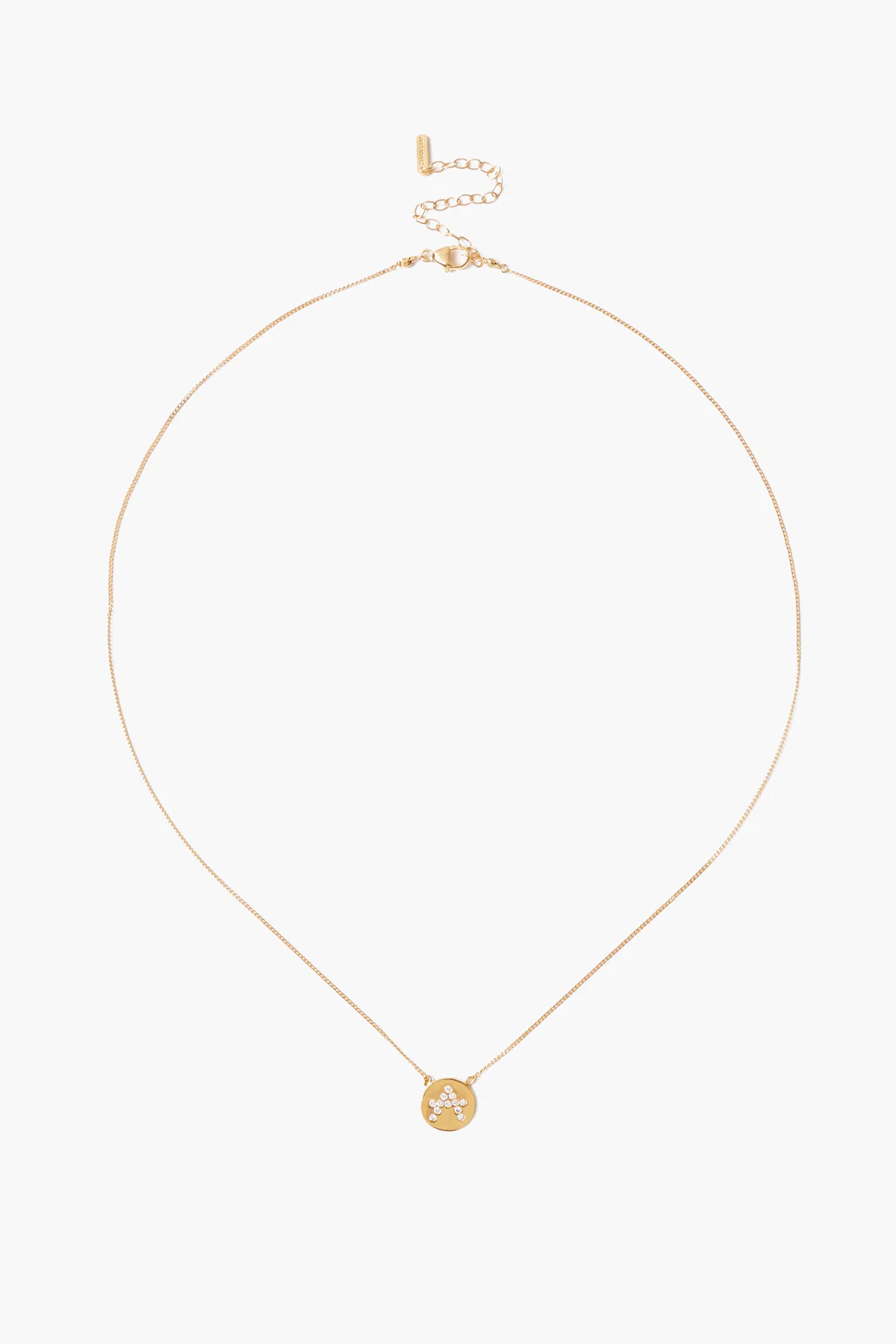 Diamond Initial Coin Necklace Gold - Image 2