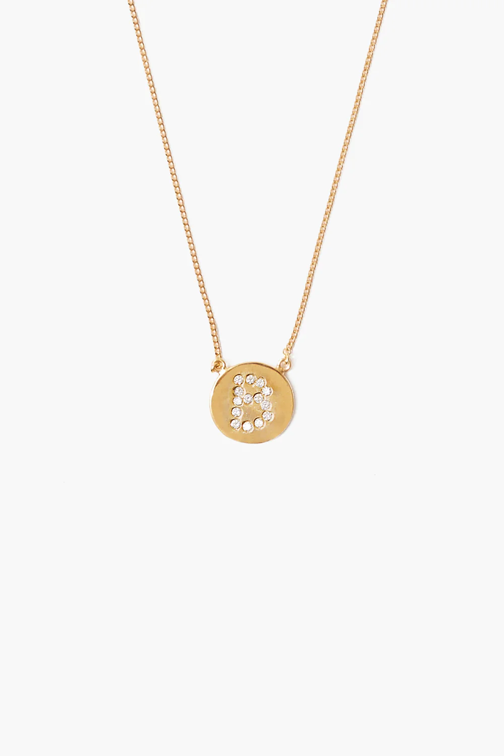 Diamond Initial Coin Necklace Gold - Image 3