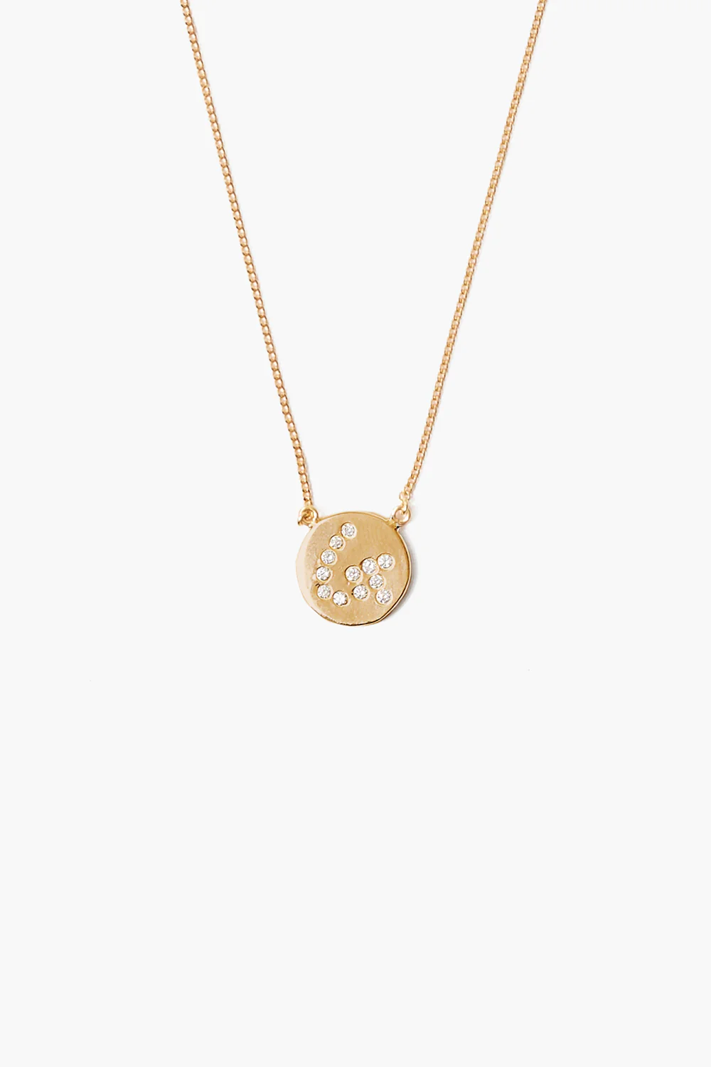 Diamond Initial Coin Necklace Gold - Image 9
