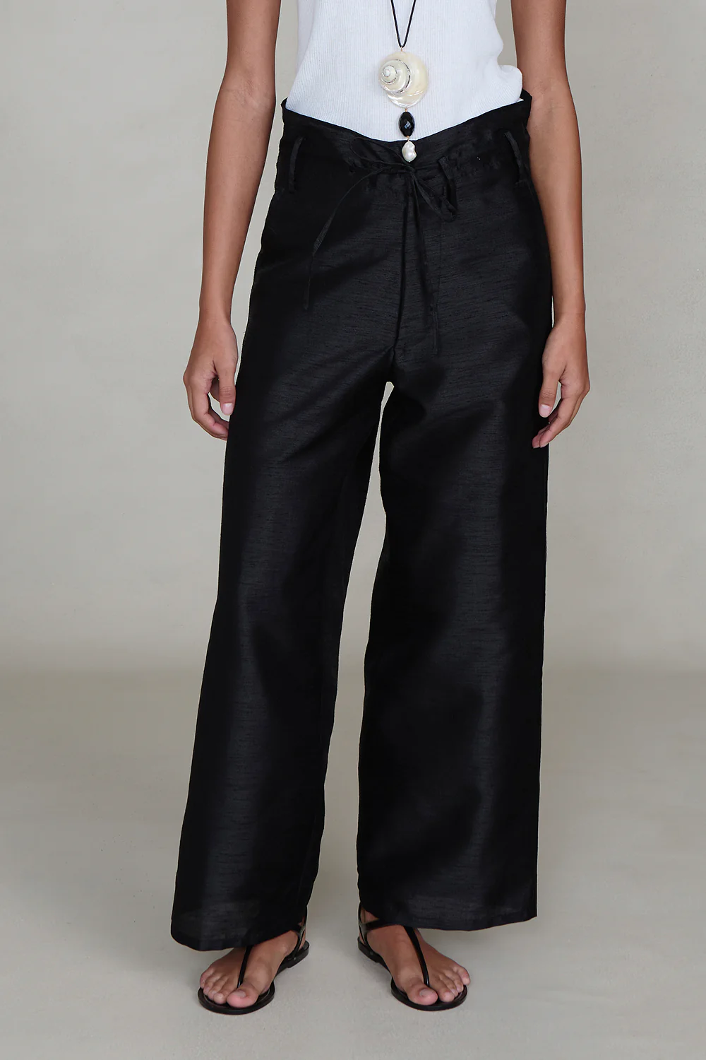 Dupioni Straight Leg Pant Black - Image 2