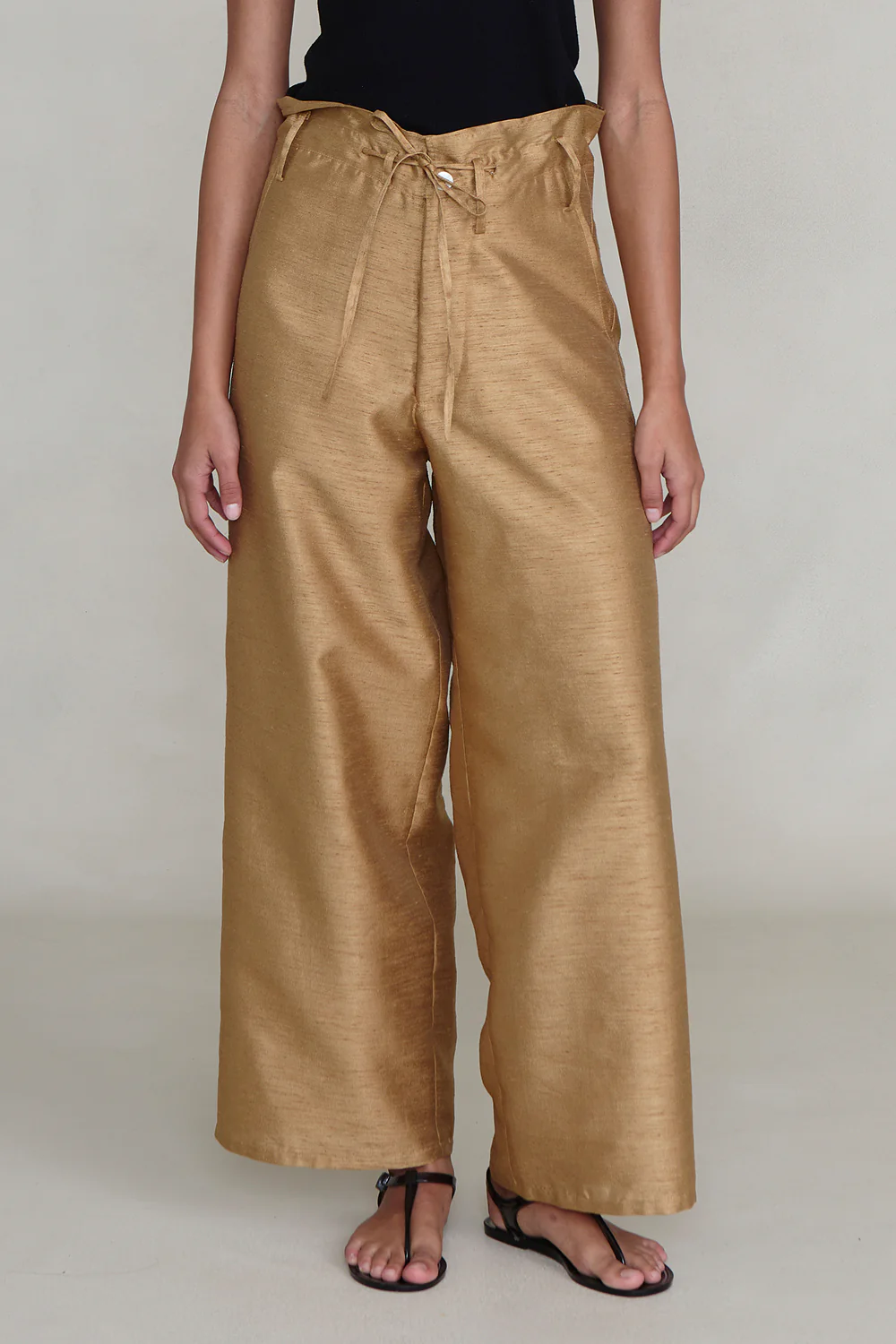 Dupioni Straight Leg Pant Camel - Image 2