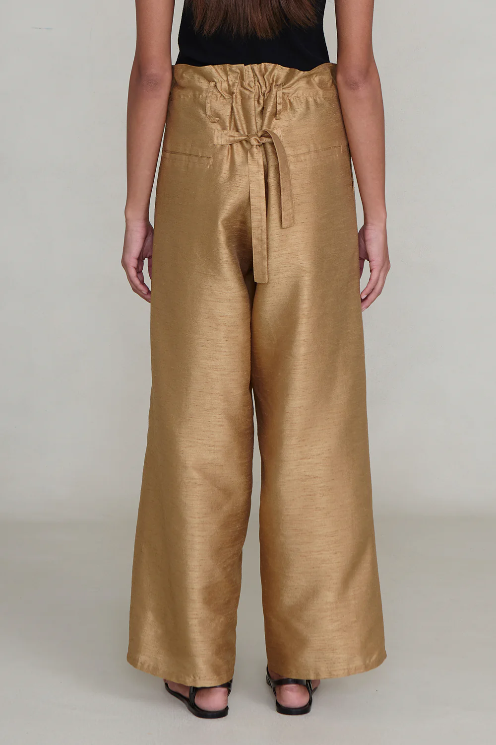 Dupioni Straight Leg Pant Camel - Image 4
