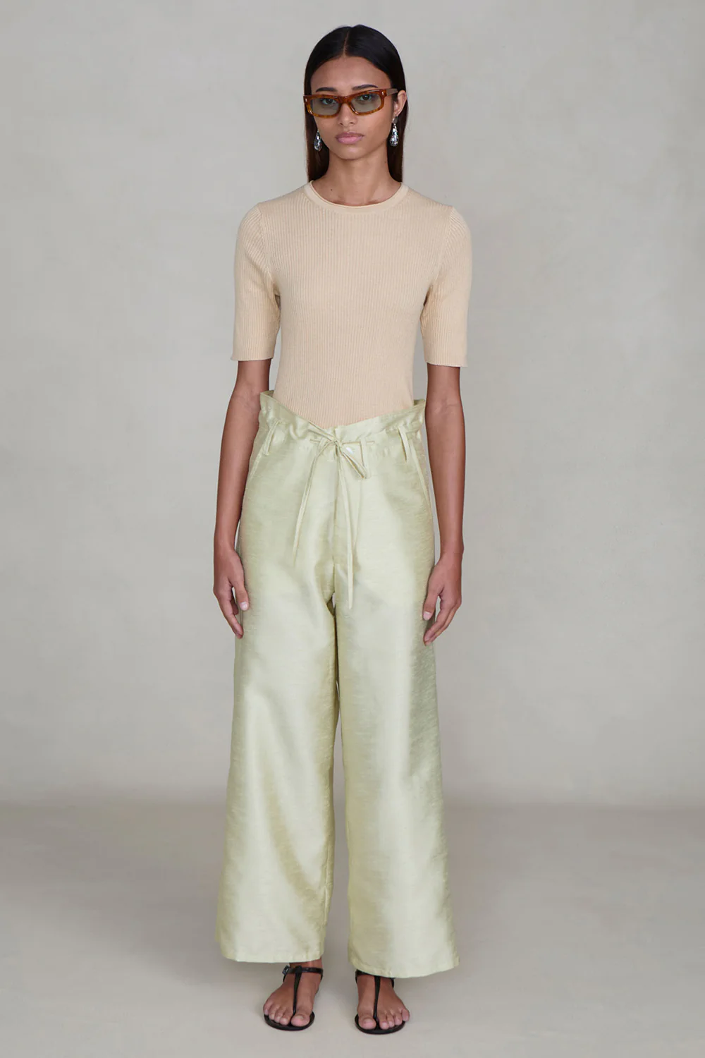 Dupioni Straight Leg Pant Translucent Green