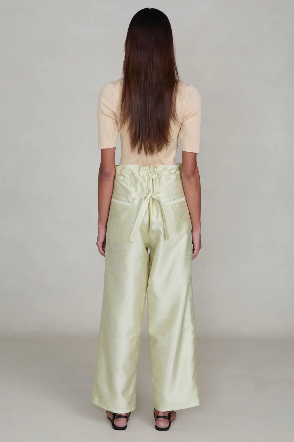 Dupioni Straight Leg Pant Translucent Green - Image 3