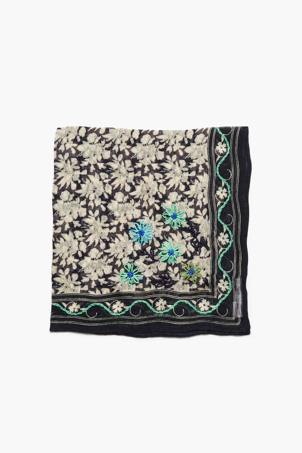 Embroidered Floral Bandana Ink - Image 2