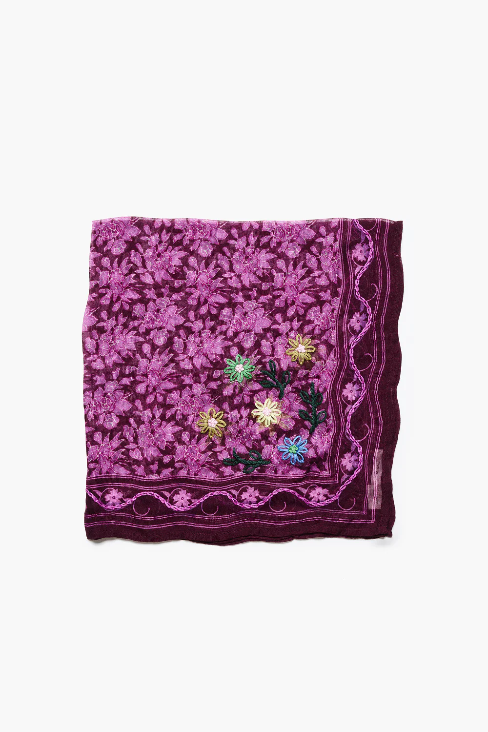 Embroidered Floral Bandana Orchid - Image 2