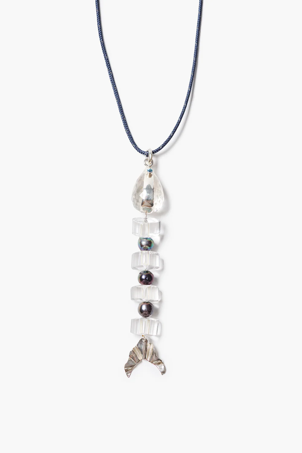 Fishbone Paracord Necklace Clear Quartz - Image 2