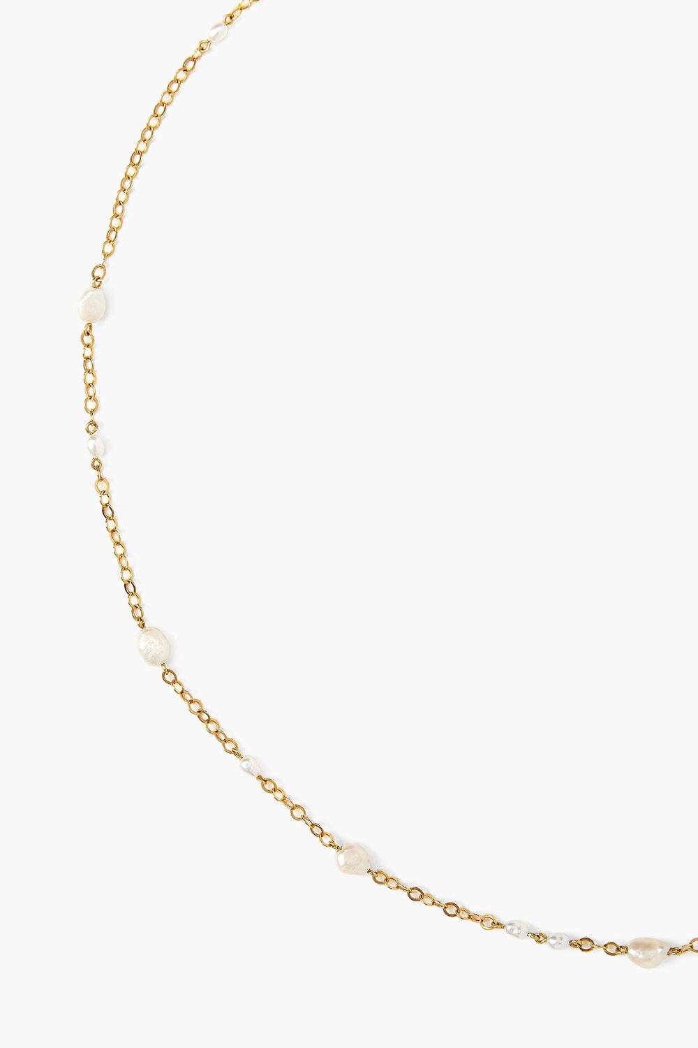 Free-Form Pearl Necklace White - Image 2