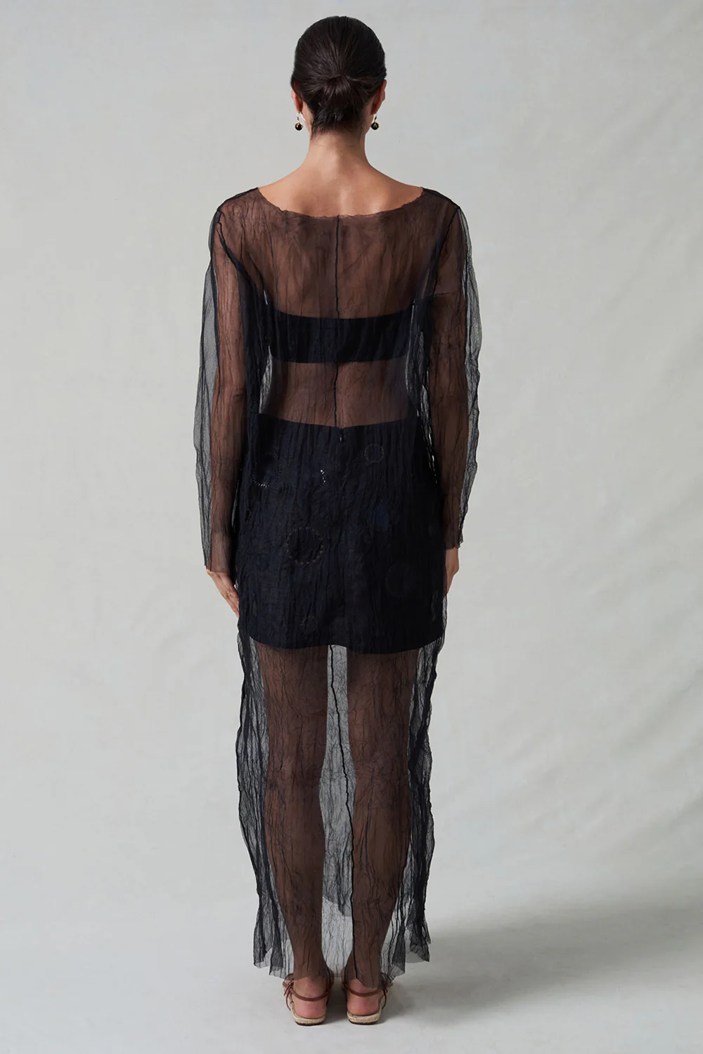 Ghost Crinkle Mesh Overlay Black - Image 3