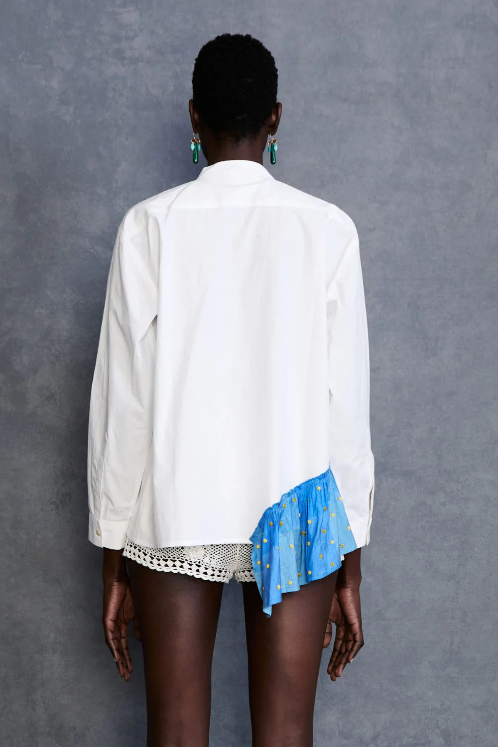 Harriet Swing Blouse Blue Check - Image 3