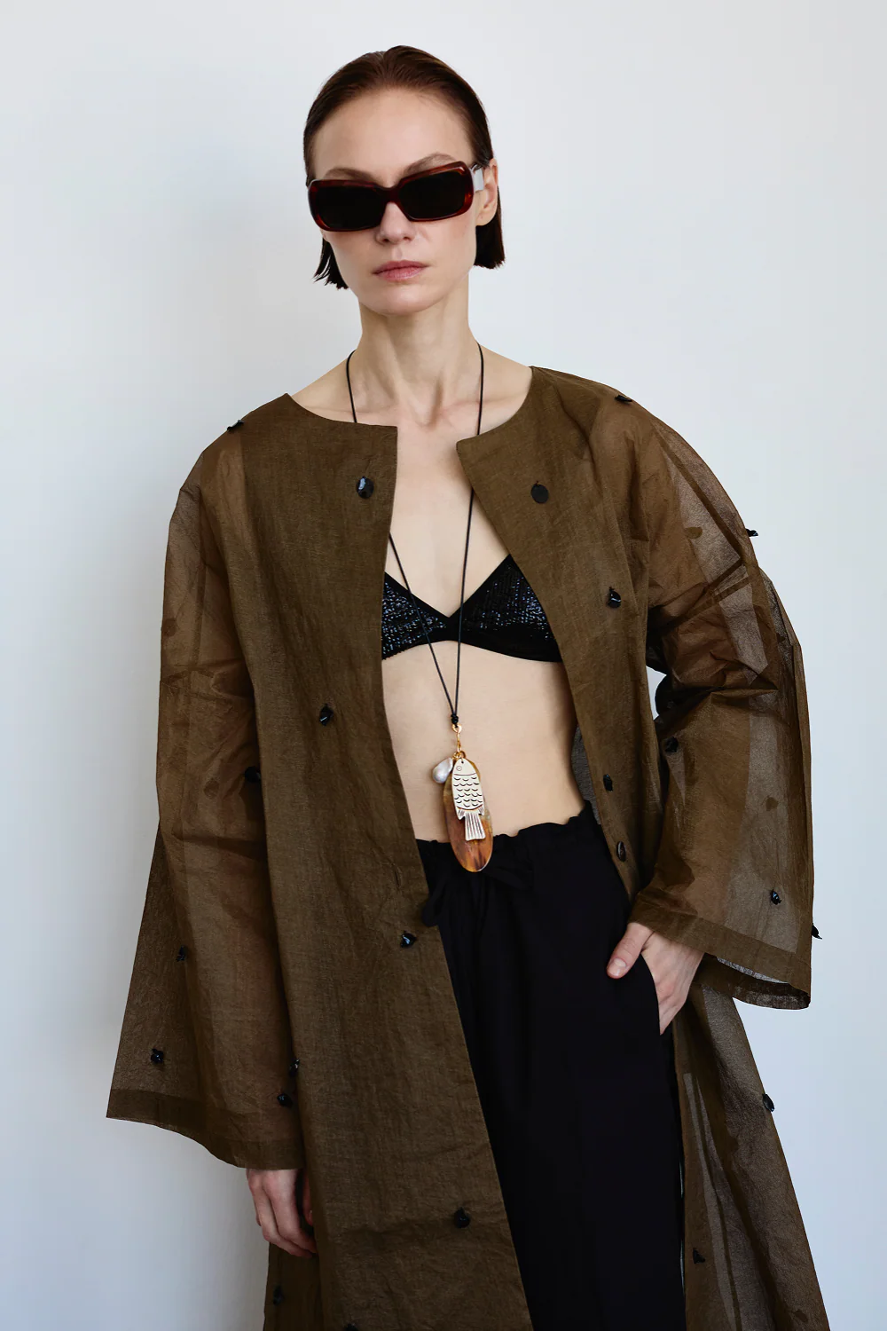 Chandelier Paper Trench Olive - Image 5