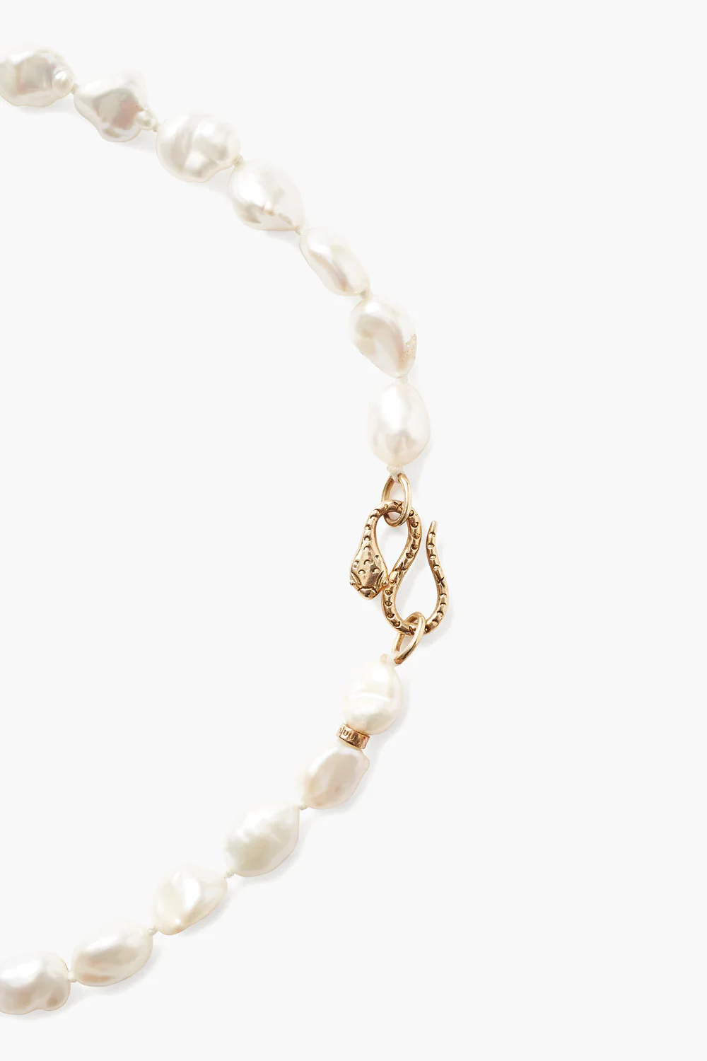 Keshi Pearl Cobra Necklace White - Image 2