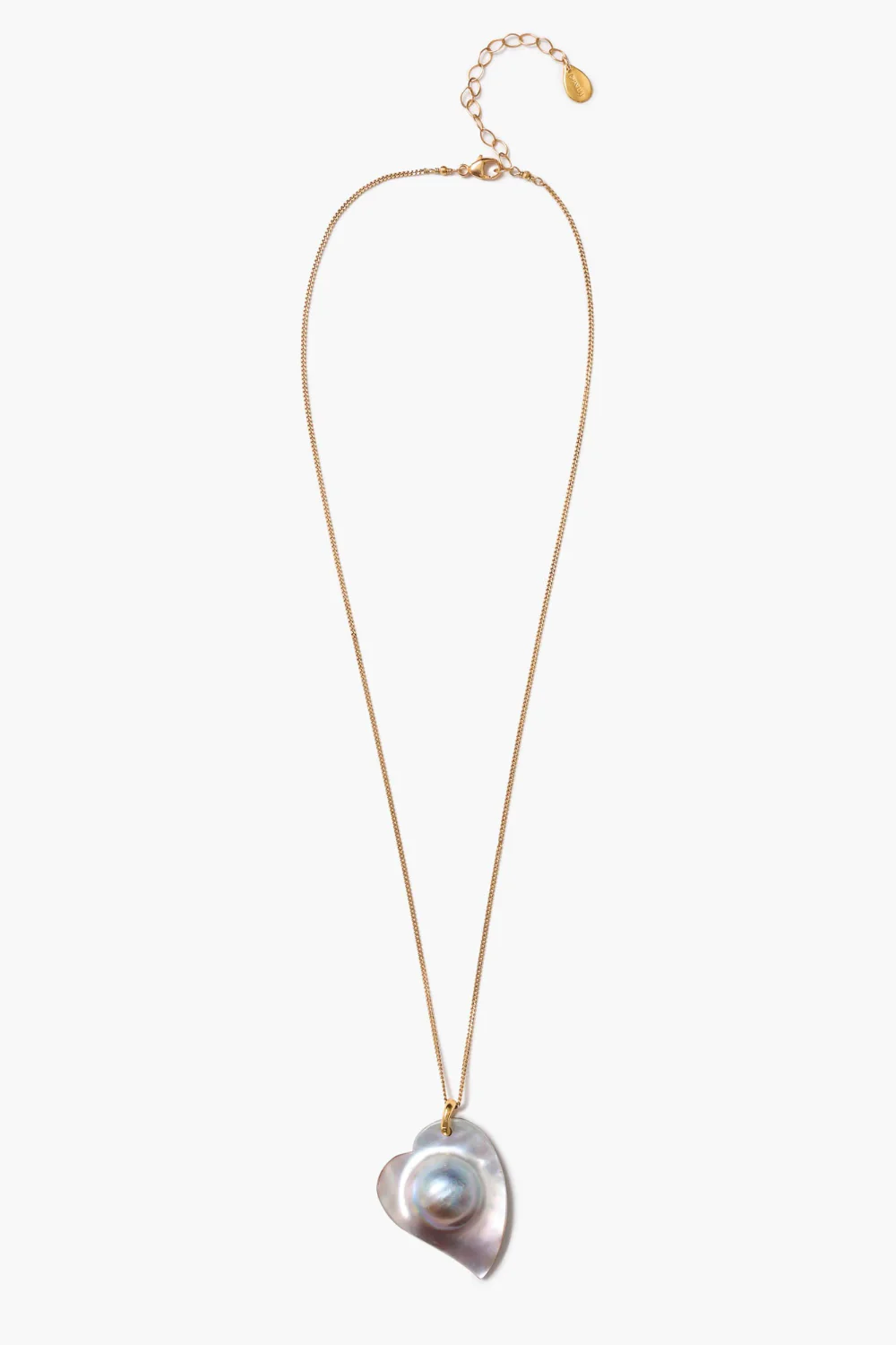 Mabe Heart Necklace Grey Pearl - Image 2