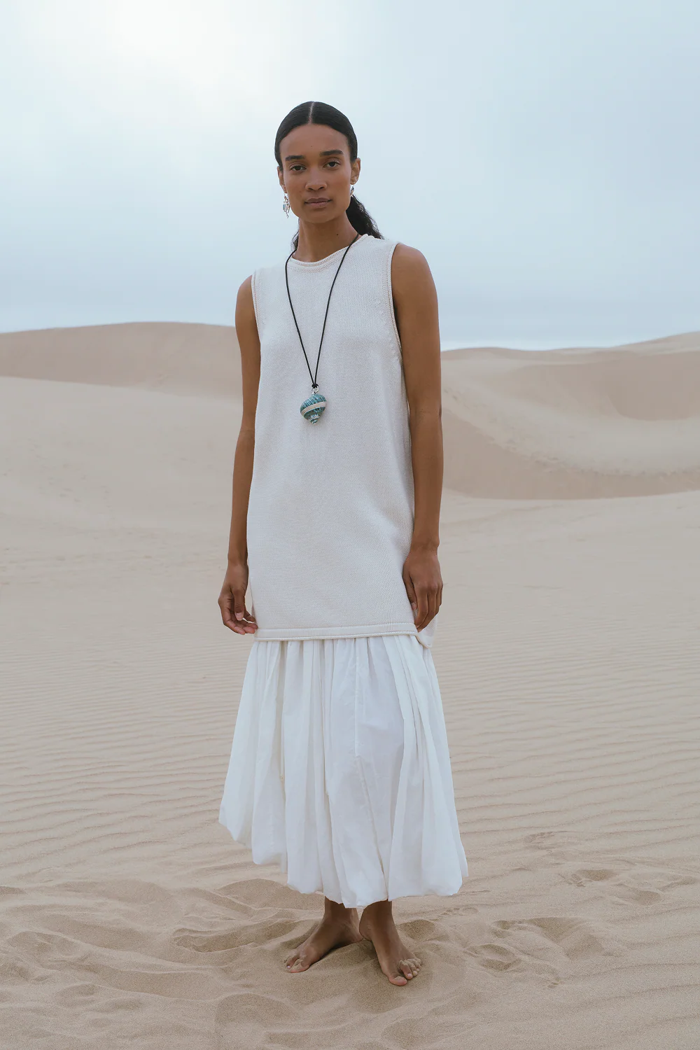 Million Pleats Bubble Skirt Natural - Image 4