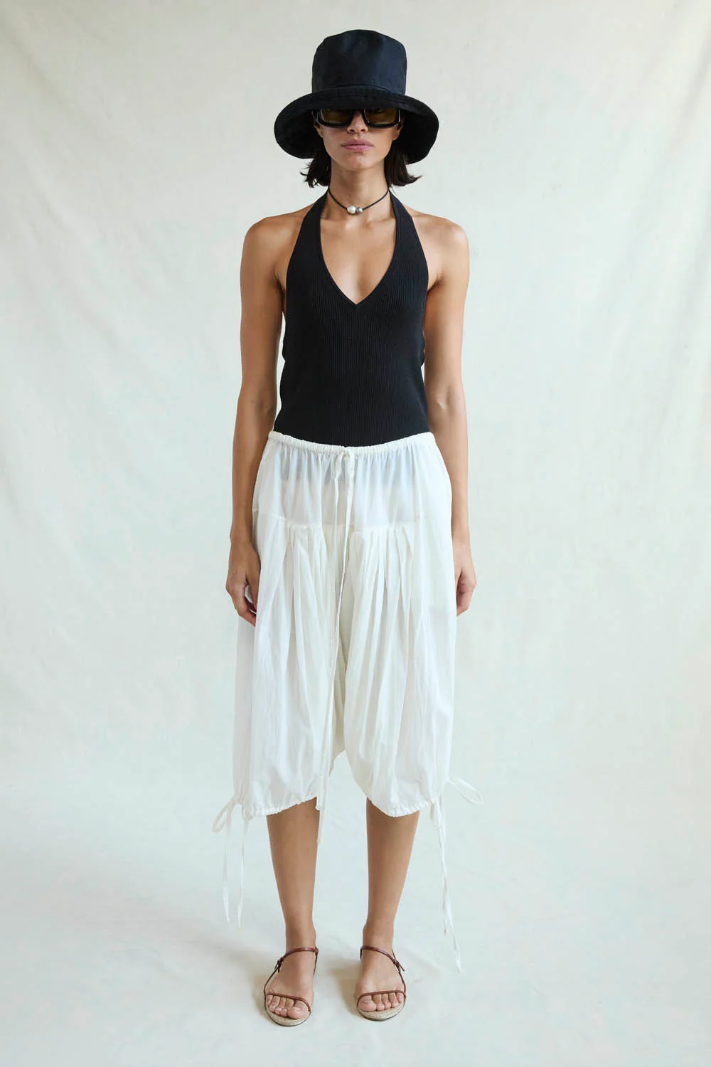 Million Pleats Fisherman Shorts Natural