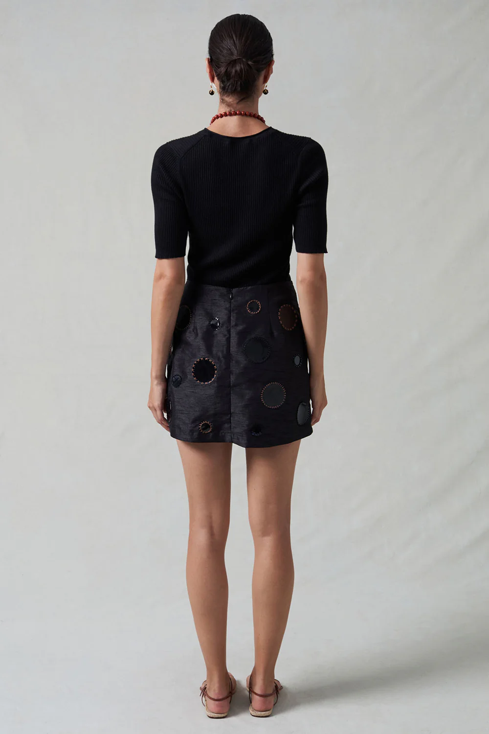Mirror Mini Skirt Black - Image 4