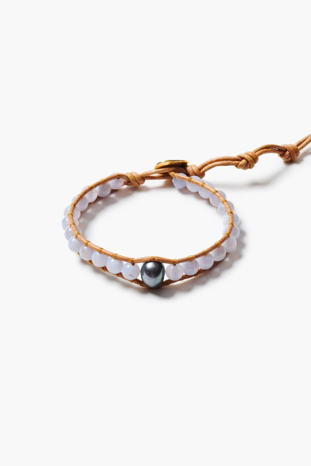 Nile Single Wrap Bracelet Blue Lace Agate