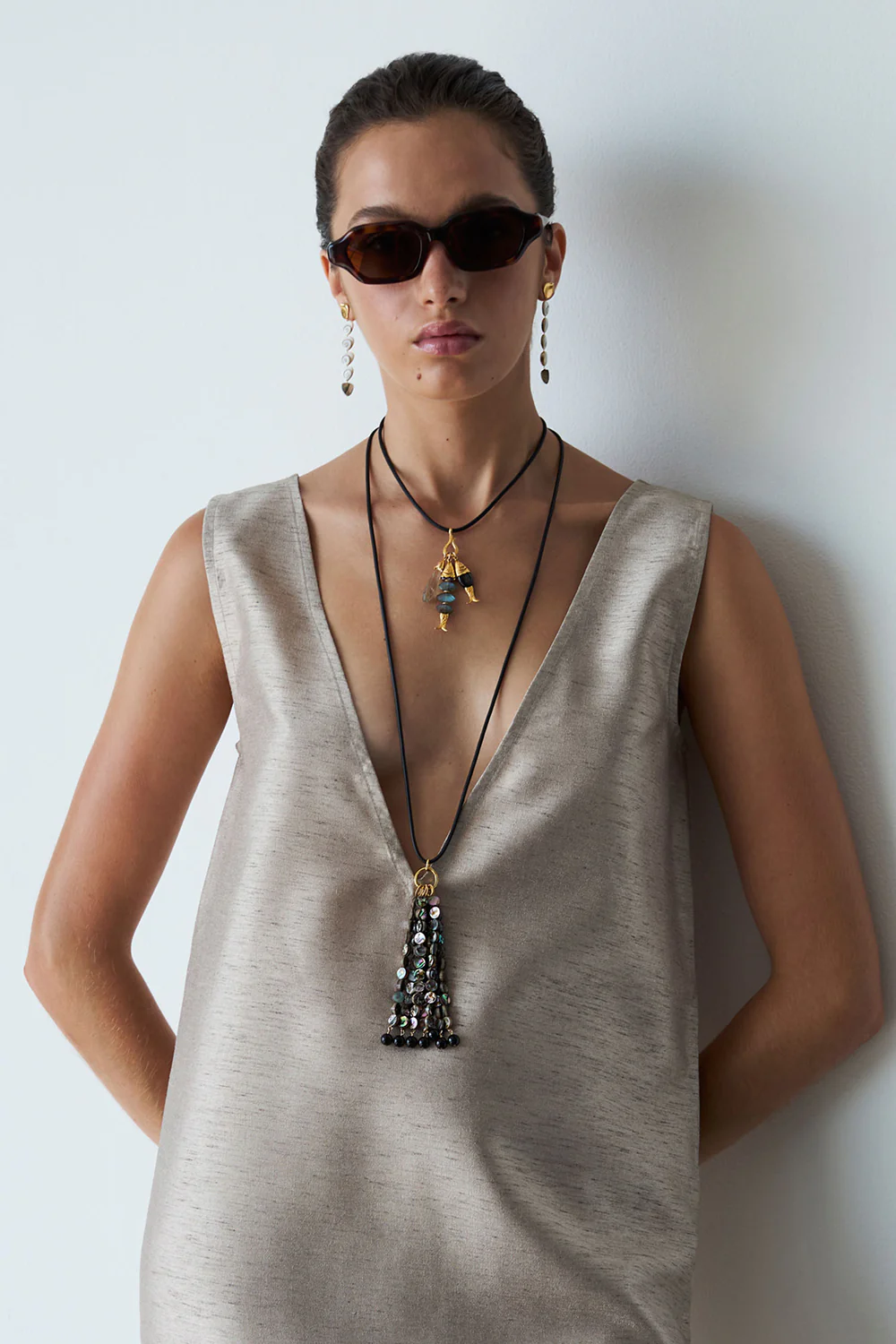 Octo Tassel Necklace Abalone - Image 3