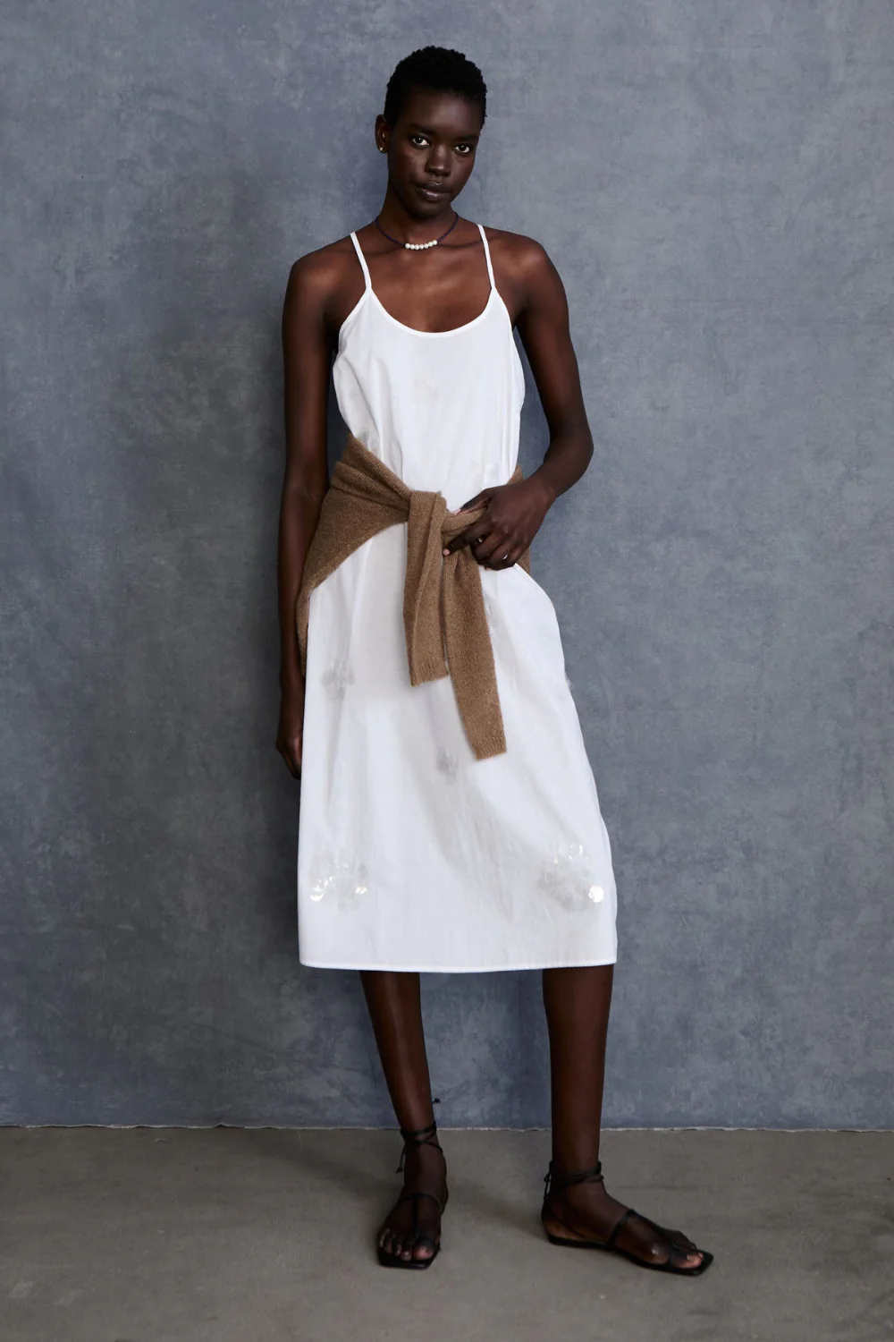 Orb Slip Dress White - Image 4