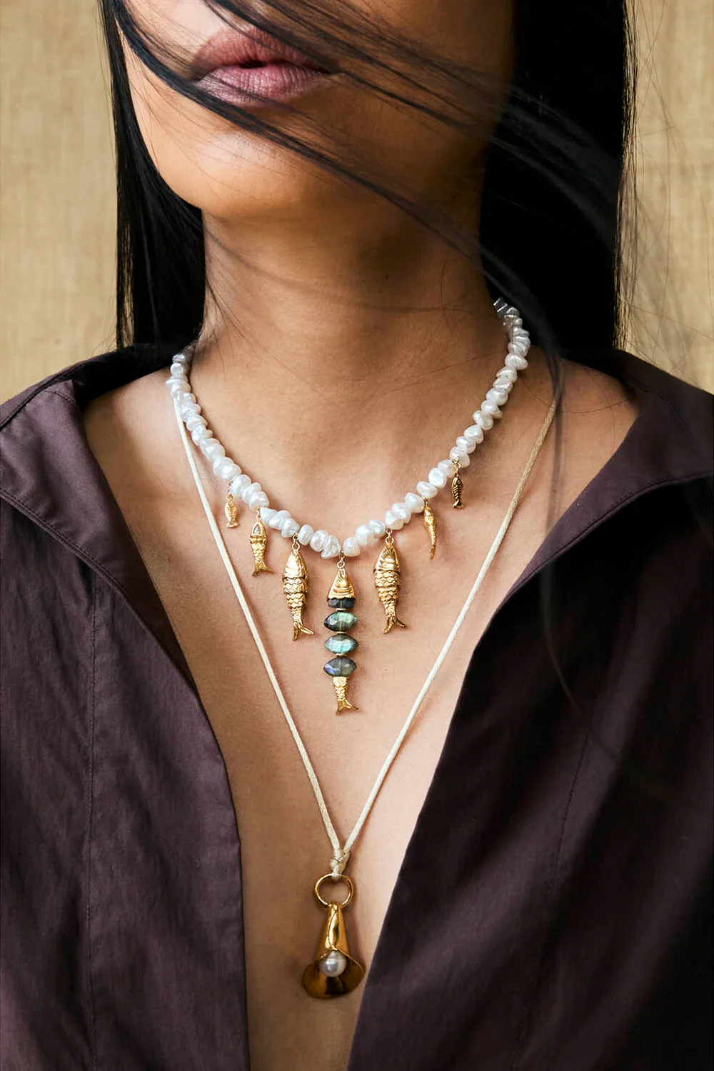 Orris Necklace White Pearl Mix - Image 2