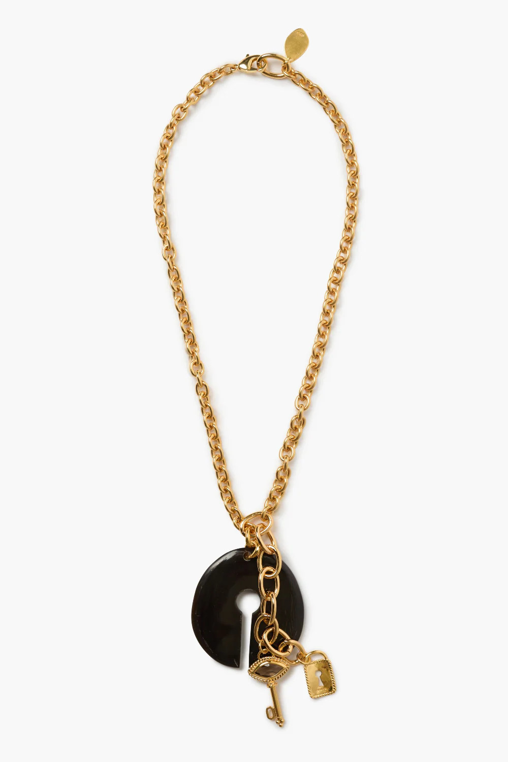 Padlock Necklace Black Horn - Image 2