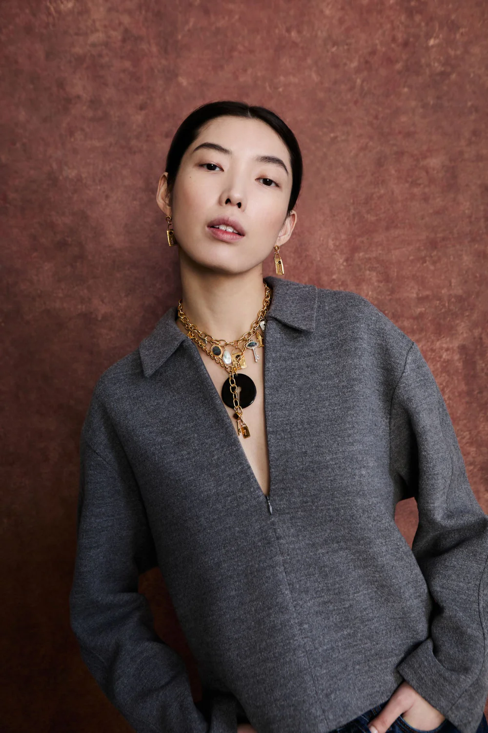 Padlock Necklace Black Horn - Image 3