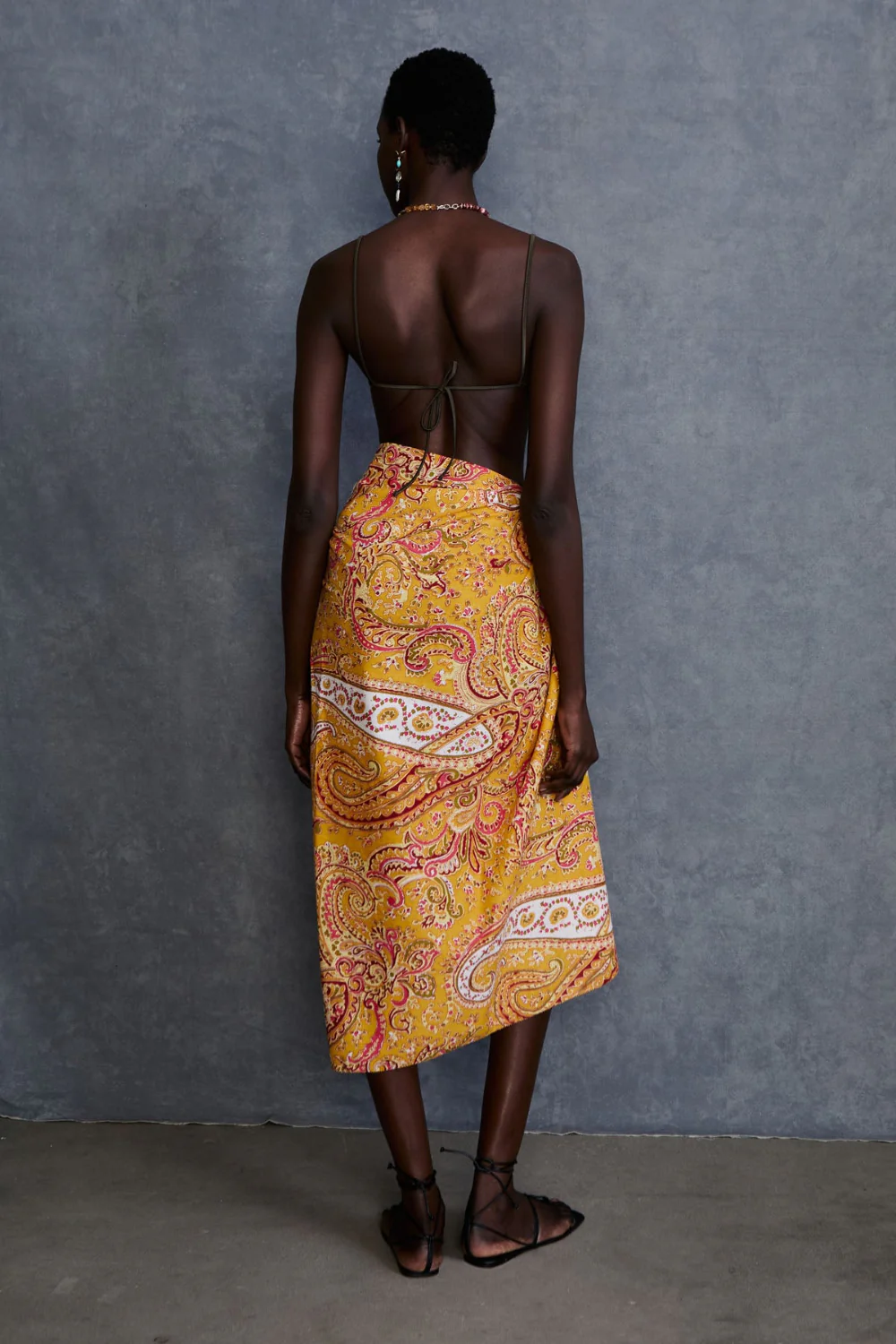 Paisley Printed Sarong Marigold - Image 3