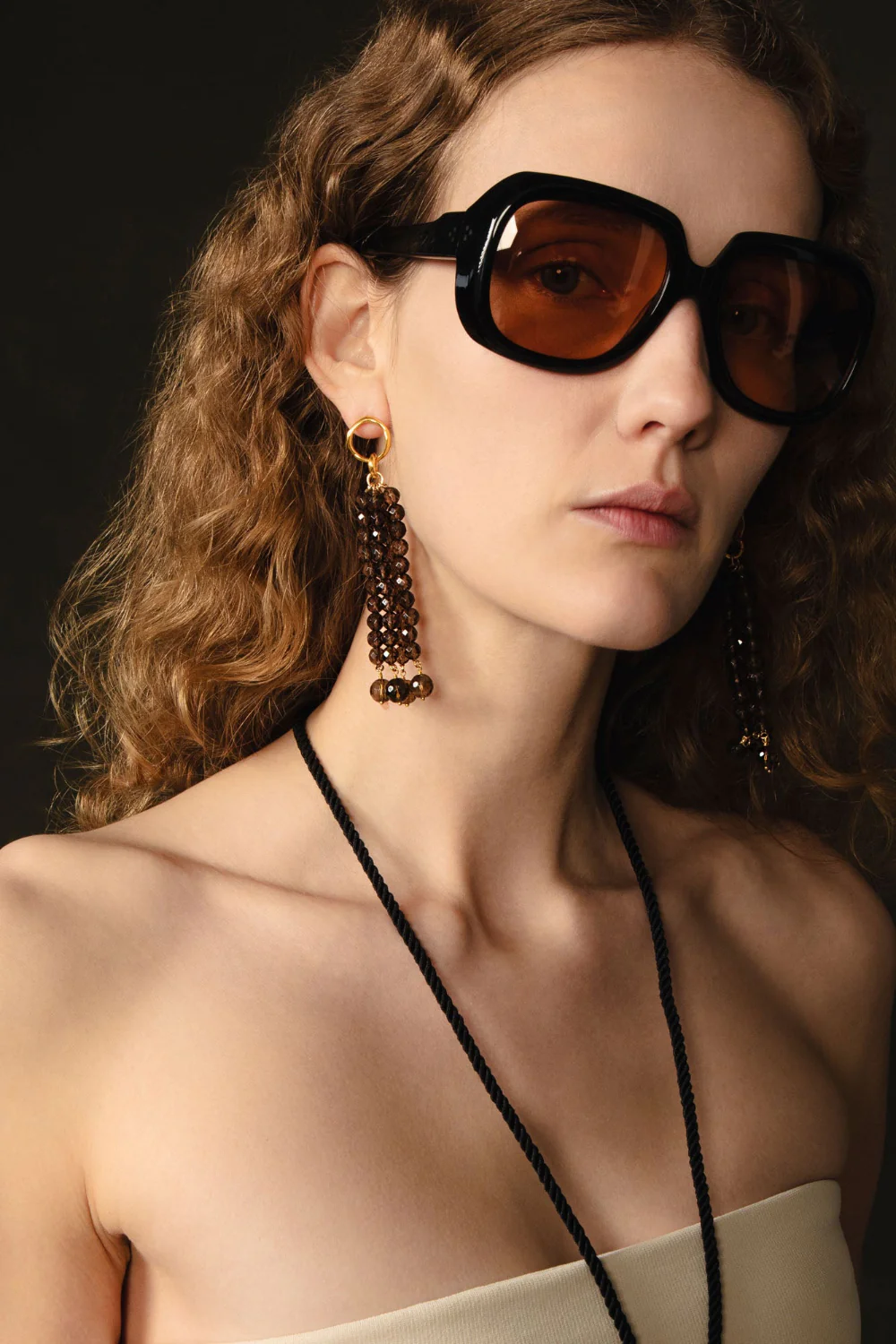 Pampille Earrings Smoky Quartz - Image 2