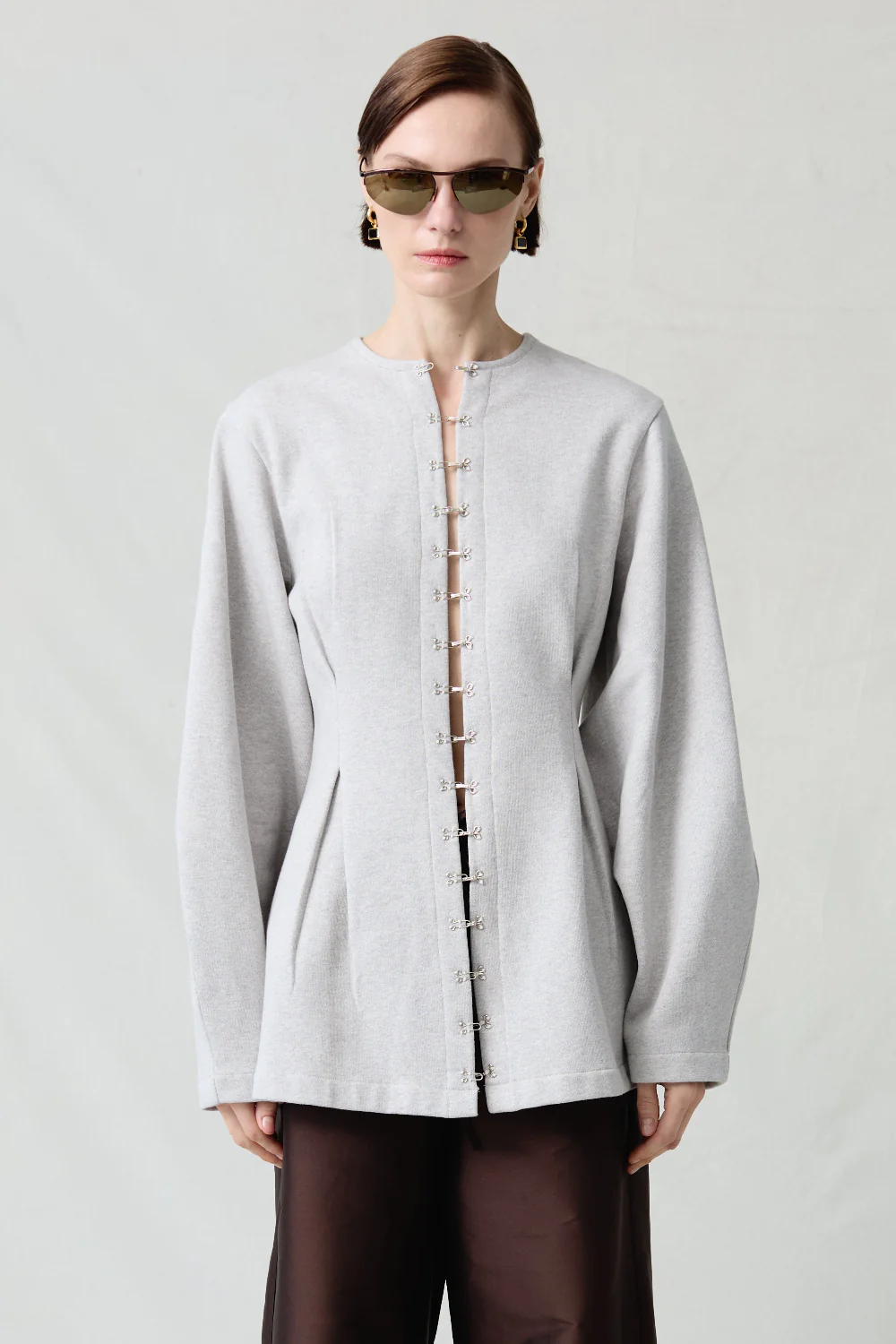 Pinch Waist Cardigan Heather Grey