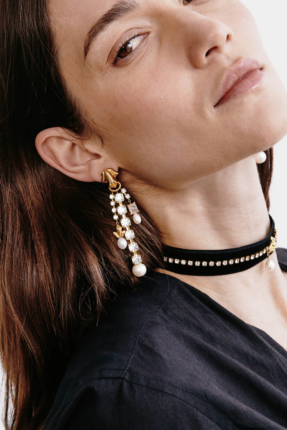 Pippa Cascade Earrings White Pearl - Image 2