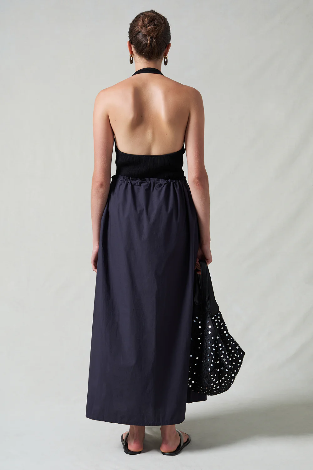 Poplin Column Skirt Midnight Navy - Image 3