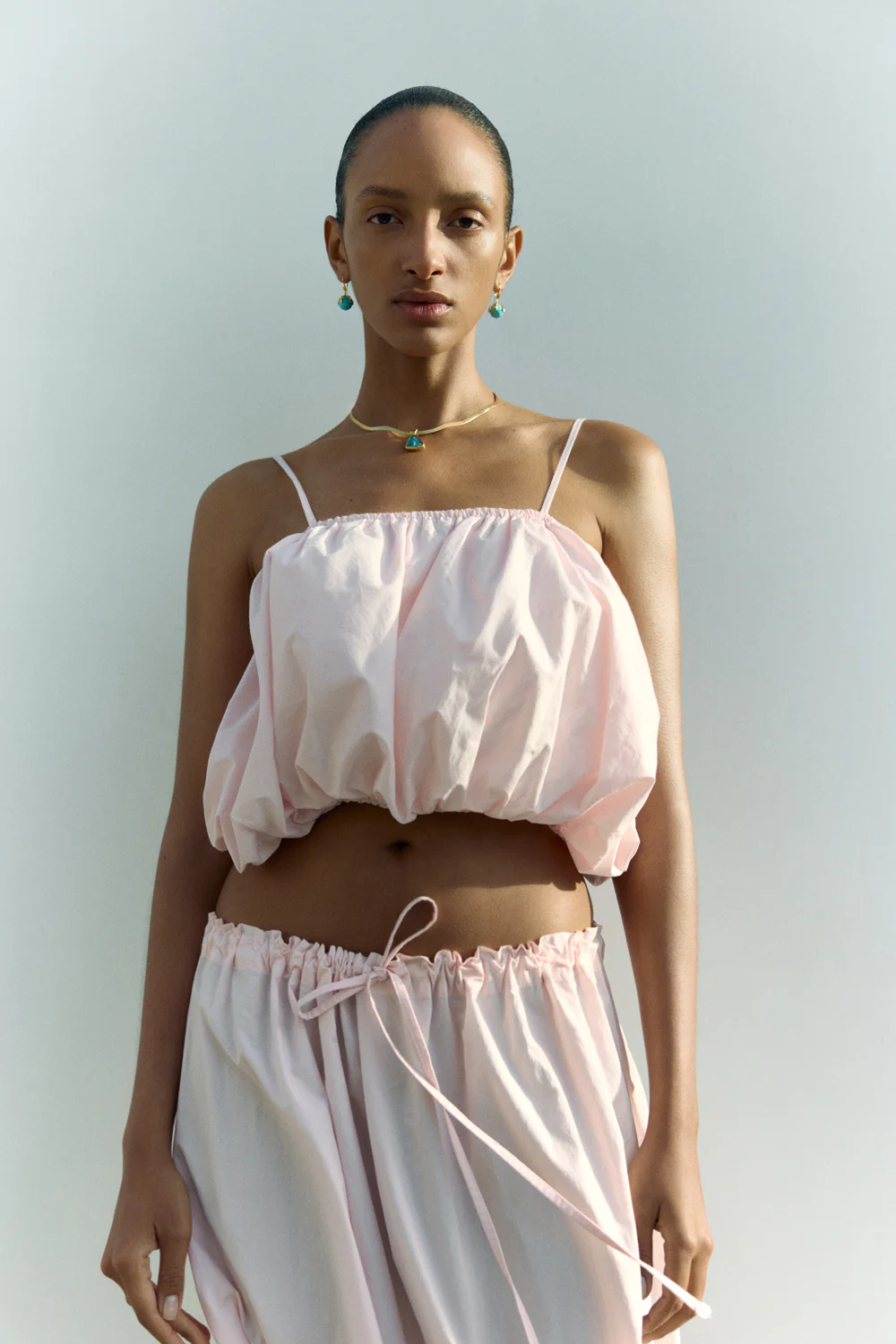 Poplin Column Skirt Rose Water - Image 4