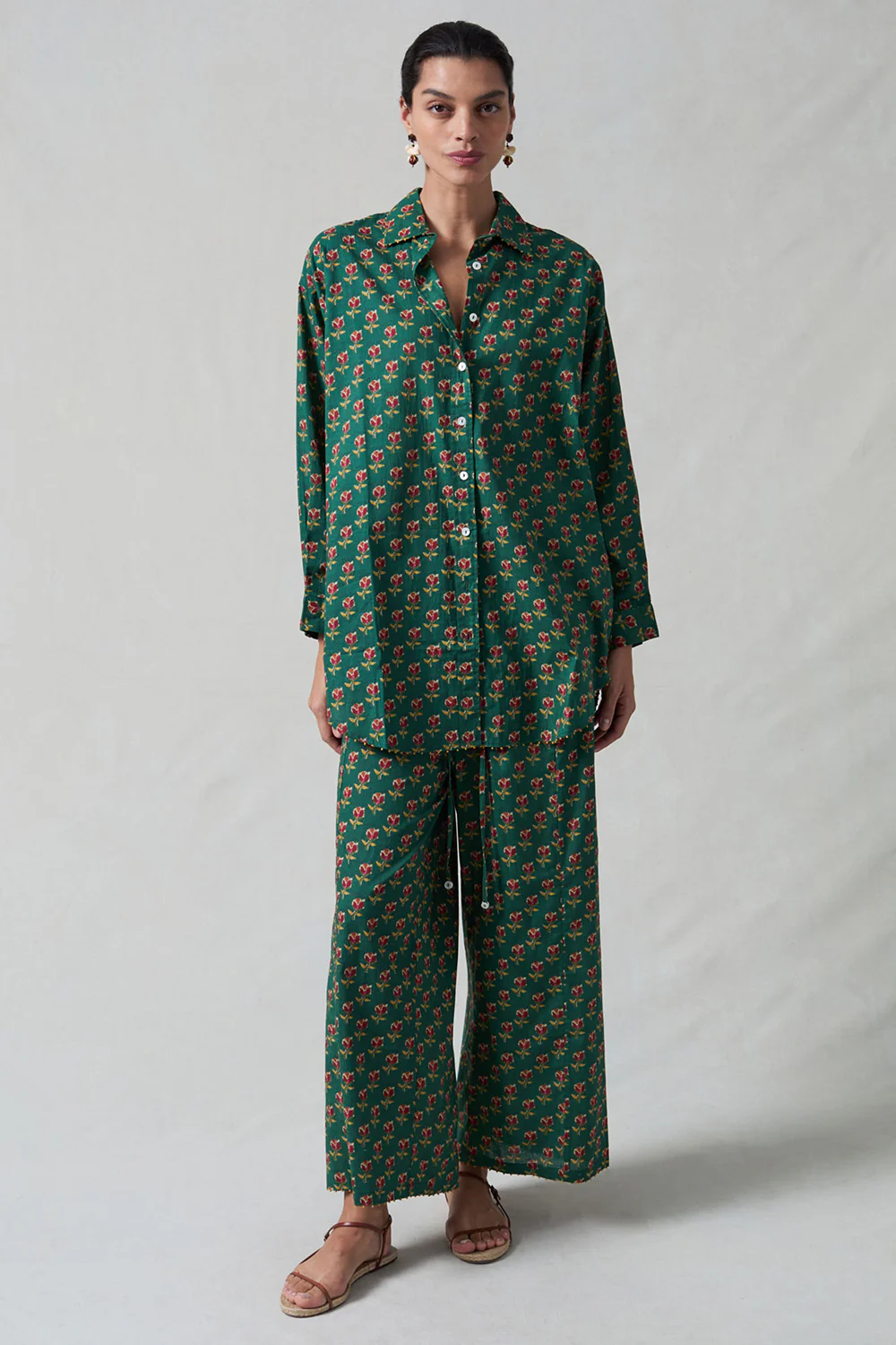 Rose Printed Set Teal
