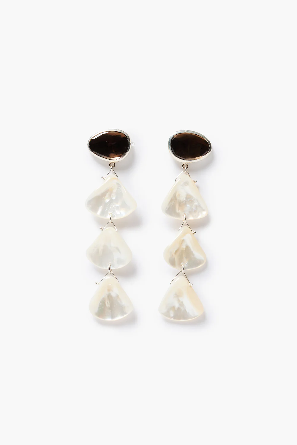 Scale Earrings White MOP