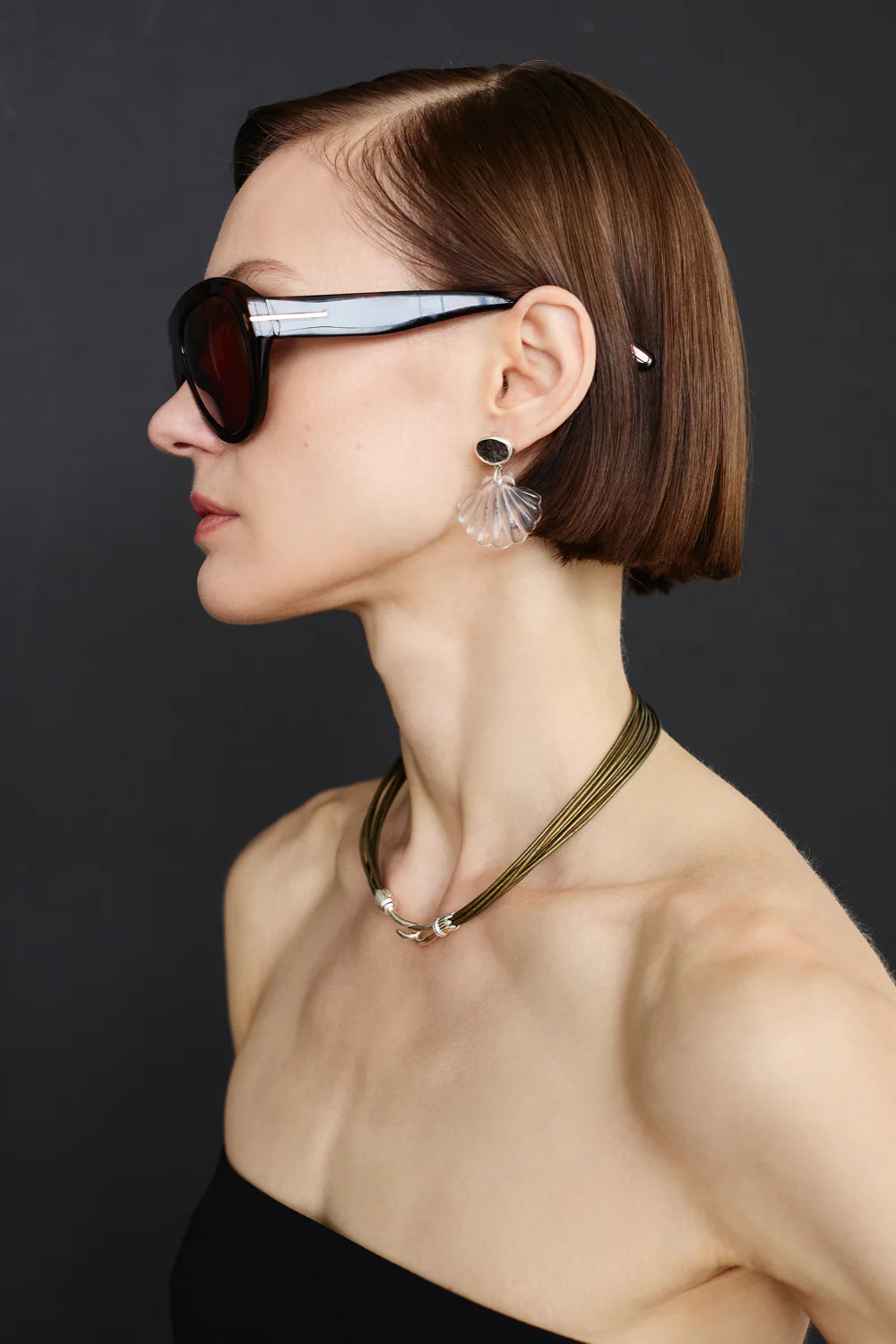 Scallop Earrings Clear Quartz - Image 3