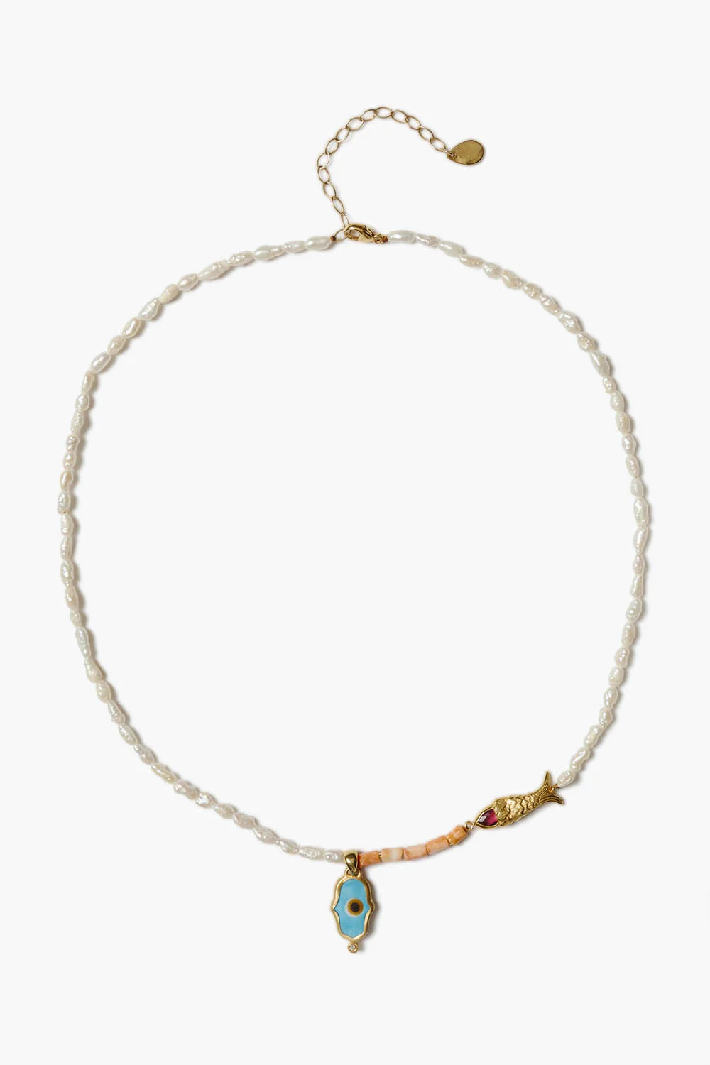 Sedna Evil Eye Necklace Pearl Mix
