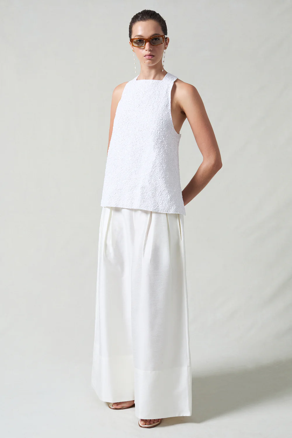 Sequin Apron Top White - Image 2